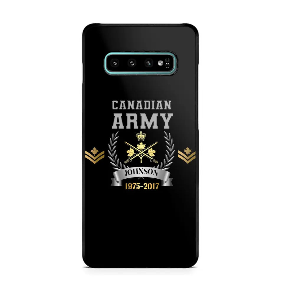 Personalized Canadian Army Rank Camo Custom Name & Time Phonecase Printed AHVQ24540