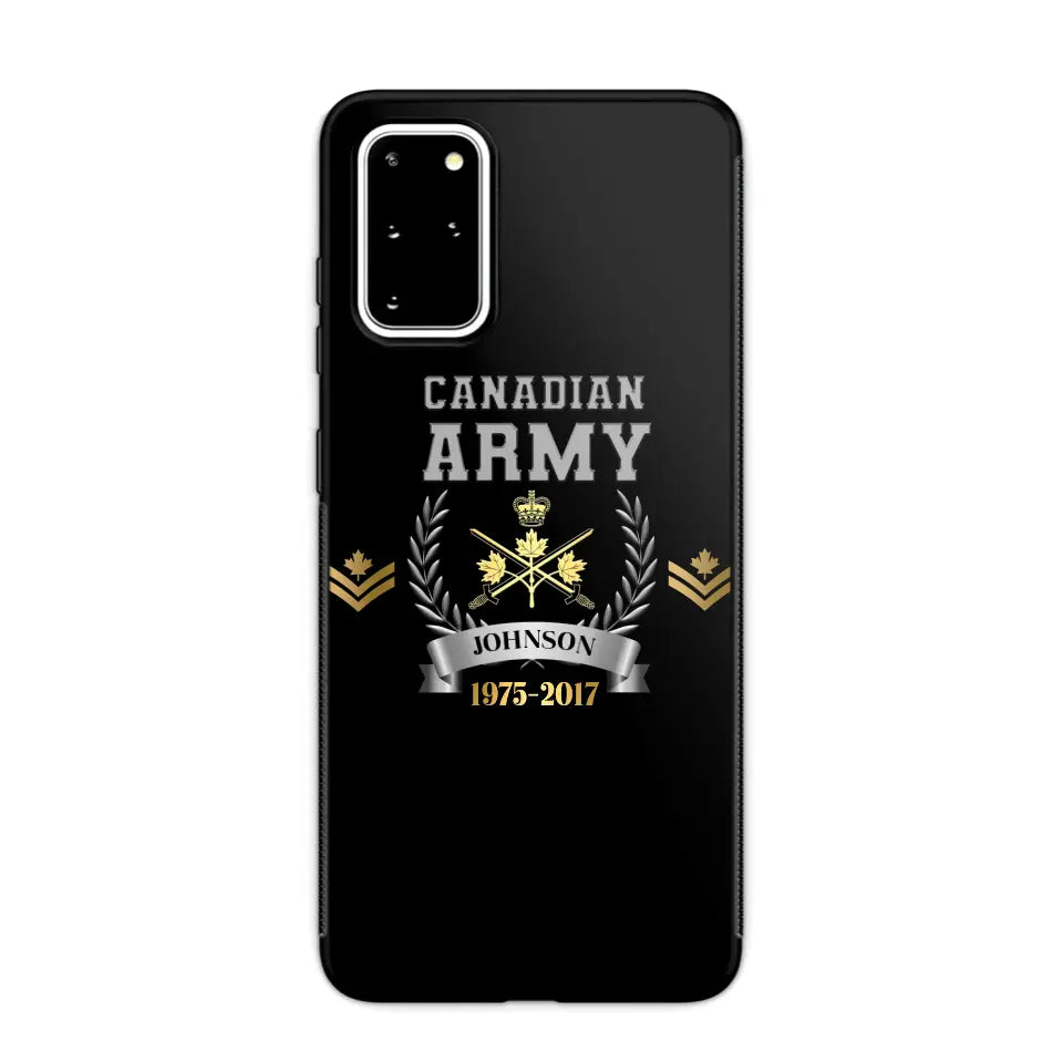 Personalized Canadian Army Rank Camo Custom Name & Time Phonecase Printed AHVQ24540