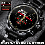 Personalized Australia Firefighter Thin Red Line Name & Badge Number Watch Printed QTKH24569