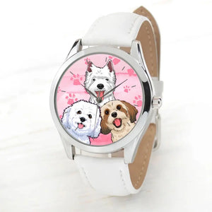 Personalized Dog Cute Dog Lovers Gift Women Watch Leather Band Printed HN24571