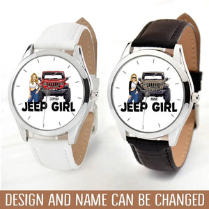 Personalized Jeep Girl Custom Name Women Watch Leather Band Printed HN24574