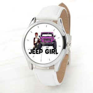 Personalized Jeep Girl Custom Name Women Watch Leather Band Printed HN24574