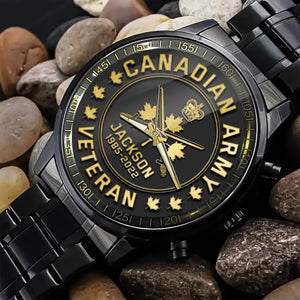 Personalized Canadian Army Veteran Custom Name & Time Watch Printed QTKH24576