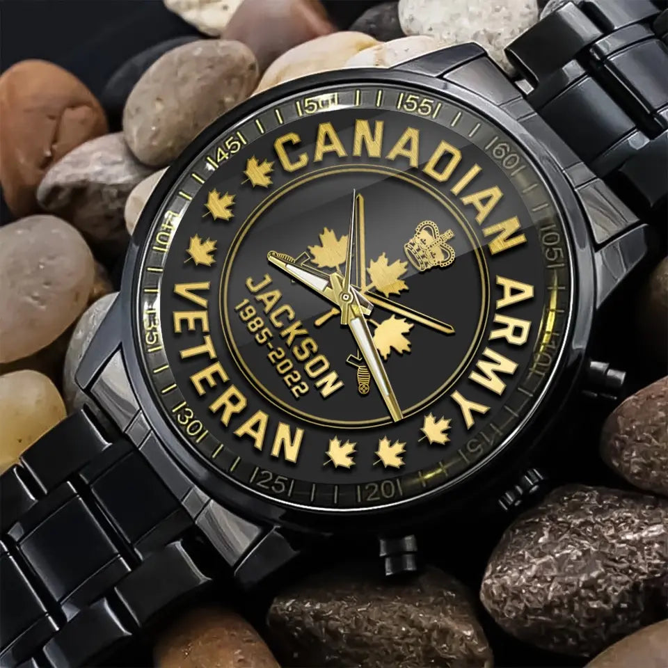 Personalized Canadian Army Veteran Custom Name & Time Watch Printed QTKH24576