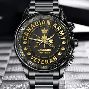 Personalized Canadian Army Veteran Custom Name & Time Watch Printed QTKH24576