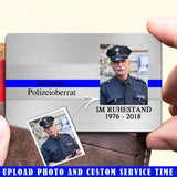 Personalized Upload Your Photo Retired German Police Officer Aluminum Wallet Card Printed QTVQ24577