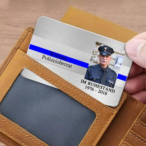 Personalized Upload Your Photo Retired German Police Officer Aluminum Wallet Card Printed QTVQ24577