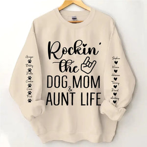 Personalized Rockin' The Dog Mom & Auntie Life Sweatshirt Printed HN24603