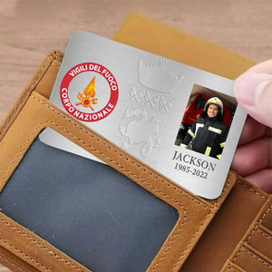 Personalized Upload Your Firefighter Photo Custom Time & Name Aluminum Wallet Card Printed KVH24607