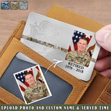 Personalized Upload Your Photo US Police Logo Custom Name & Time Aluminum Wallet Card Printed QTVQ24620