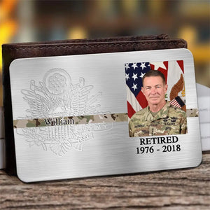 Personalized Upload Your Photo US Police Logo Custom Name & Time Aluminum Wallet Card Printed QTVQ24620