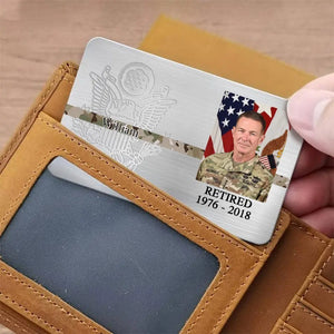 Personalized Upload Your Photo US Police Logo Custom Name & Time Aluminum Wallet Card Printed QTVQ24620