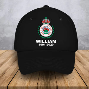 Personalized Australian Firefighter Logo Custom Name & Time Black Cap Printed LVA24618