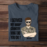 Personalized US Soldier/Veteran I Served My Country What Did You Do Rank Camo Printed Tshirts FEB23-HQ06