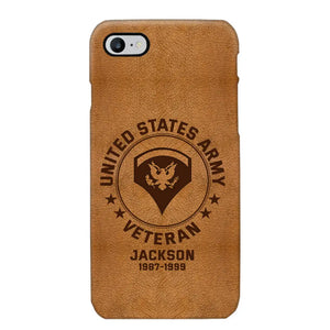 Personalized US Military Leather Texture Phone Case Printed QTPN301