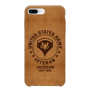 Personalized US Military Leather Texture Phone Case Printed QTPN301