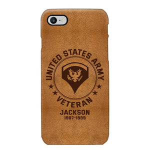 Personalized US Military Leather Texture Phone Case Printed QTPN301