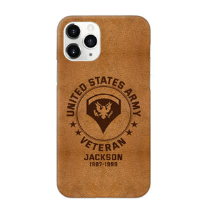 Personalized US Military Leather Texture Phone Case Printed QTPN301