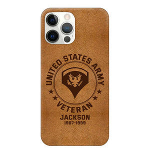 Personalized US Military Leather Texture Phone Case Printed QTPN301