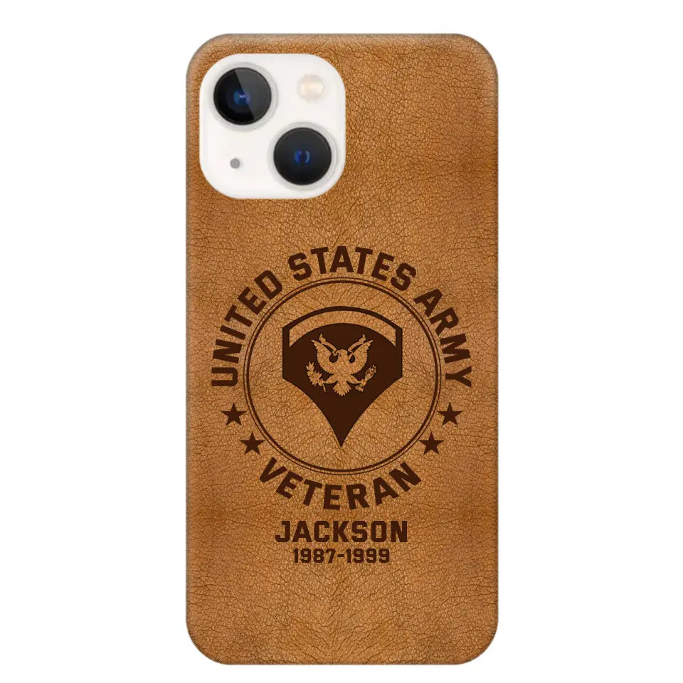 Personalized US Military Leather Texture Phone Case Printed QTPN301