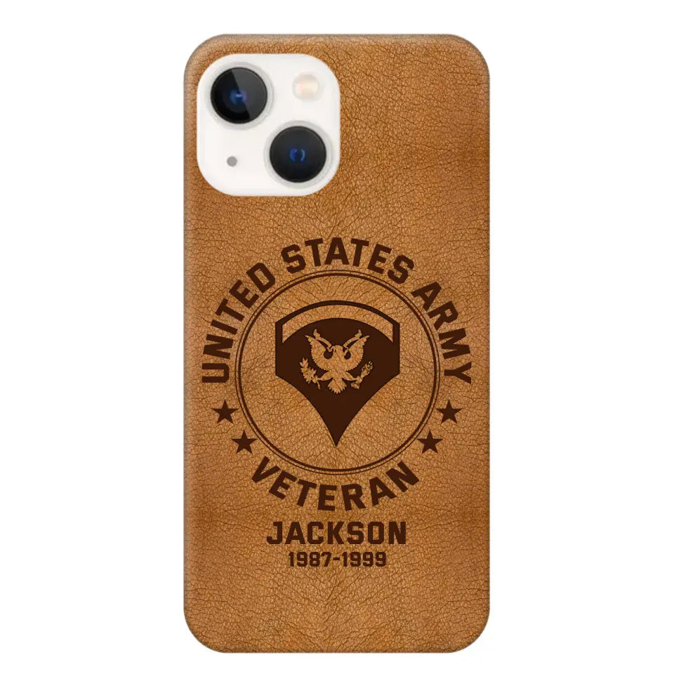 Personalized US Military Leather Texture Phone Case Printed QTPN301