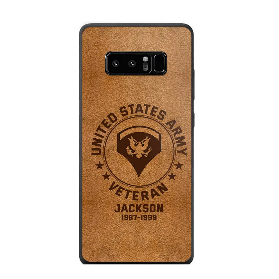 Personalized US Military Leather Texture Phone Case Printed QTPN301