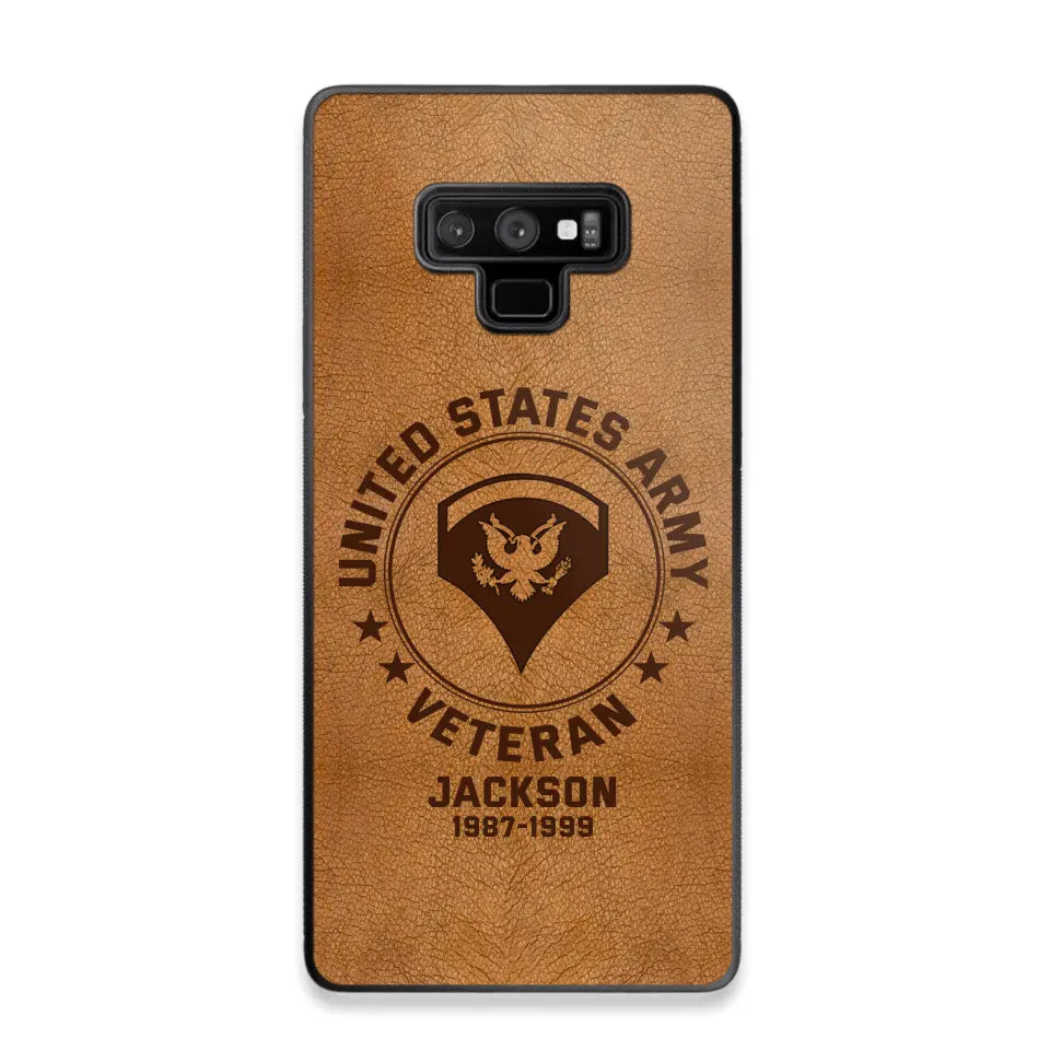 Personalized US Military Leather Texture Phone Case Printed QTPN301