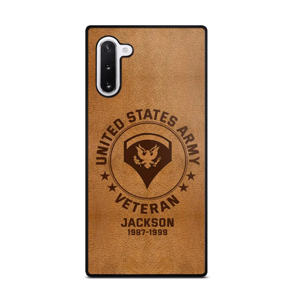 Personalized US Military Leather Texture Phone Case Printed QTPN301