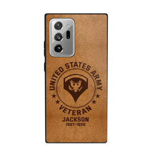 Personalized US Military Leather Texture Phone Case Printed QTPN301