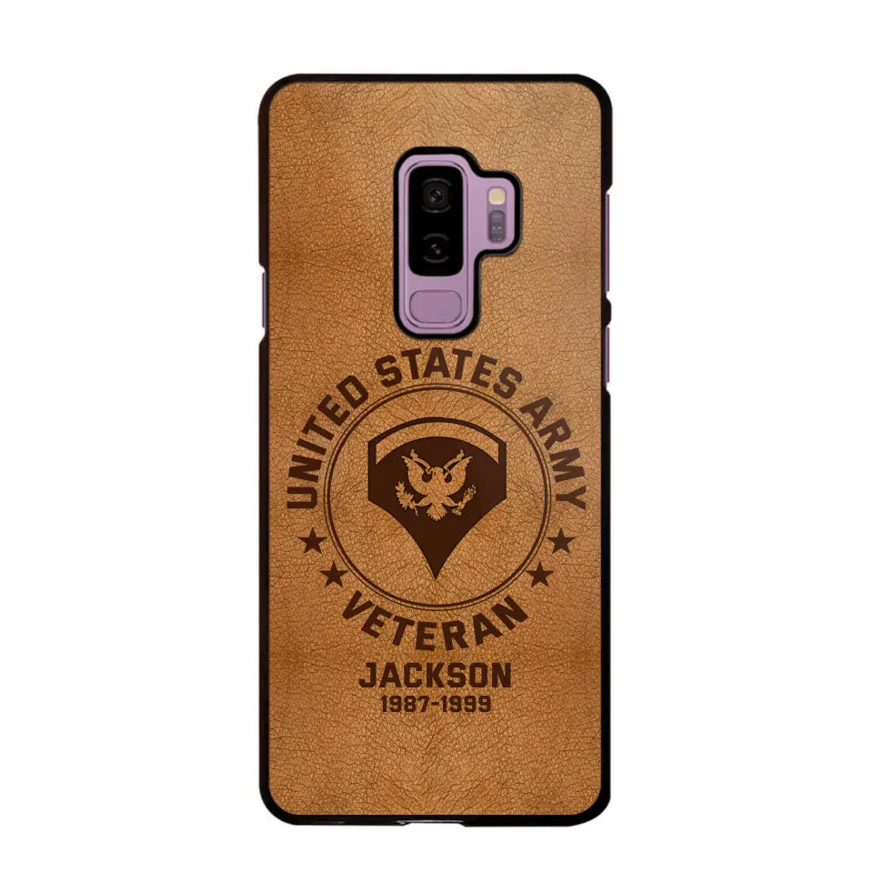 Personalized US Military Leather Texture Phone Case Printed QTPN301