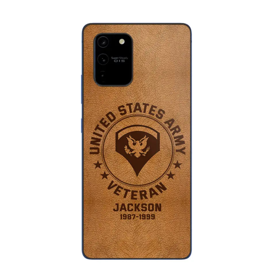 Personalized US Military Leather Texture Phone Case Printed QTPN301