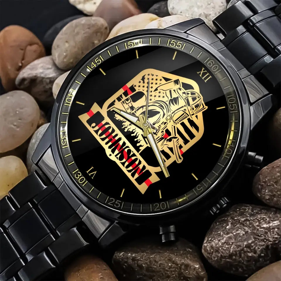 Personalized US Firefighter Custom Name Watch Printed QTVA24659