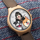 Personalized Dog Names Dog Lovers Gift Woman Wood Watch Printed HN24665