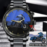 Personalized Upload Your Motorbike Photo Gift For Motorbiker Lovers Watch Printed KH24671