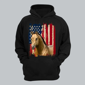 Personalized Upload Your Horse Flag Photo Tshirt Printed 23MAR-DT14