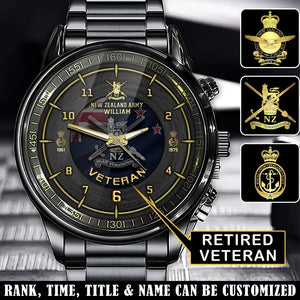 Personalized New Zealand Veteran Rank & Name Watch Printed AHVA24686