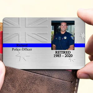 Personalized Upload Your Photo Retired Australian Police Officer Aluminum Wallet Card Printed QTVQ24499