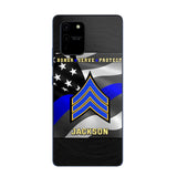 Personalized Honor Serve Protect US Police Branch Rank Camo Custom Name Phonecase Printed KVH24724