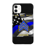 Personalized Honor Serve Protect US Police Branch Rank Camo Custom Name Phonecase Printed KVH24724