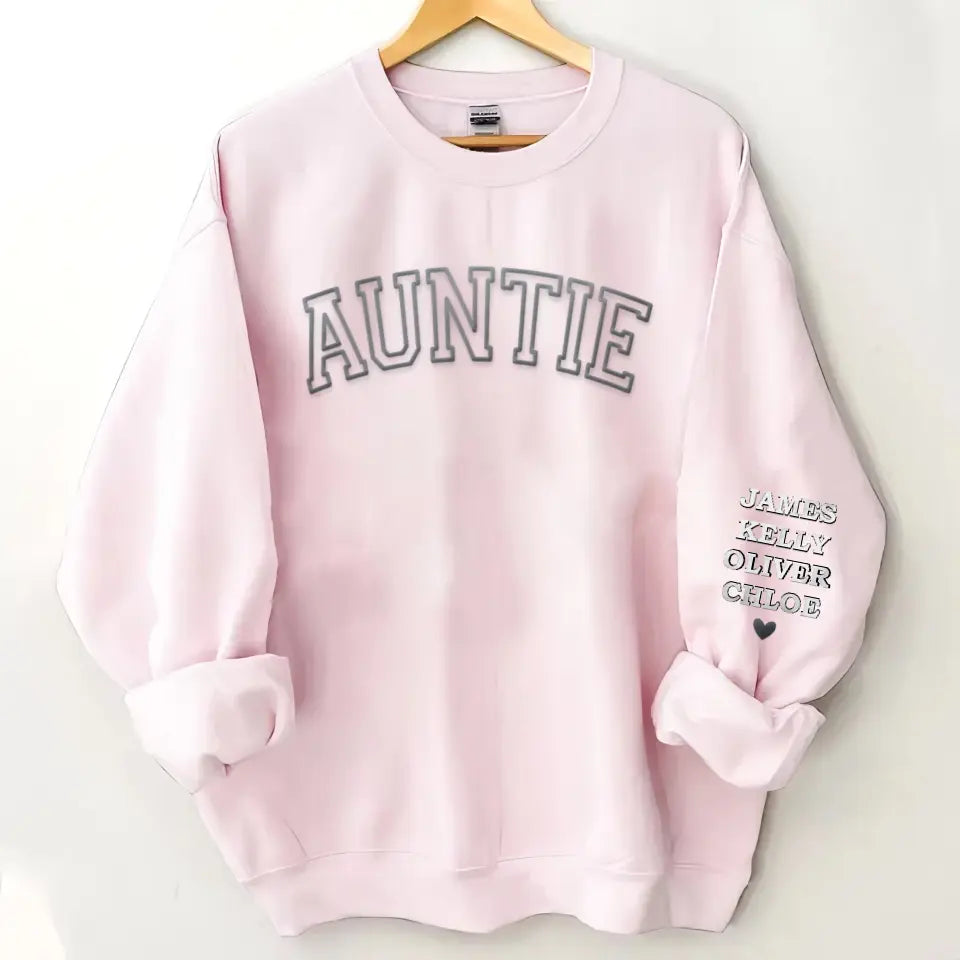 Personalized Auntie & Kid Names Sweatshirt Printed LVA24733