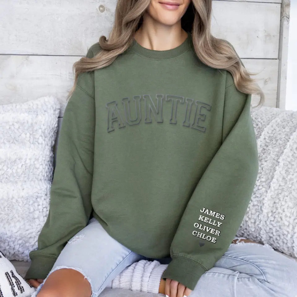 Personalized Auntie & Kid Names Sweatshirt Printed LVA24733