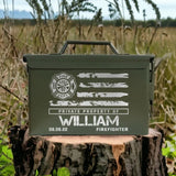 Personalized Private Property Of Firefighter Custom Name & Time Ammo Box Printed VQ24759