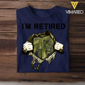 Personalized I'm Retired Swedish Veteran Custom Rank & Name T-shirt Printed KVH24773