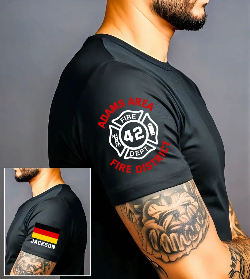 Personalized German Firefighter Custom Name & ID T-shirt Printed VQ24799