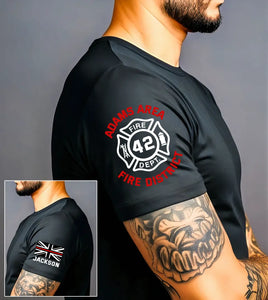 Personalized UK Firefighter Custom Name & ID T-shirt Printed VQ24799