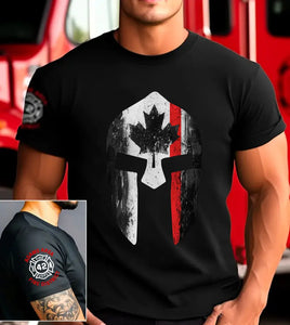 Personalized Canadian Firefighter Spartan Helmet Custom ID T-shirt Printed KH24801