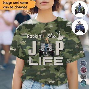 Personalized Rockin' The Jeep Girl Life Camo Tshirt Printed 24810HN