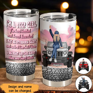 Personalized I'm A Jeep Girl I'm Hard Headed Not Hard Hearted I May Be Stubborn Sassy Jeep Girl Tumbler Printed HN24821