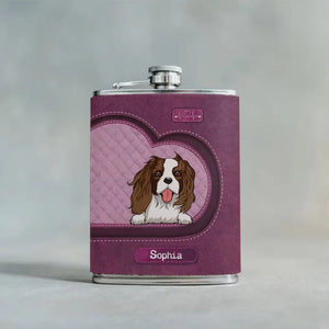 Personalized Dog Cute Dog Lovers Gift Leather Flask Printed HN24825