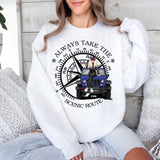 Personalized Always Take The Scenic Route Jeep Girl Sweatshirt Printed HN24840